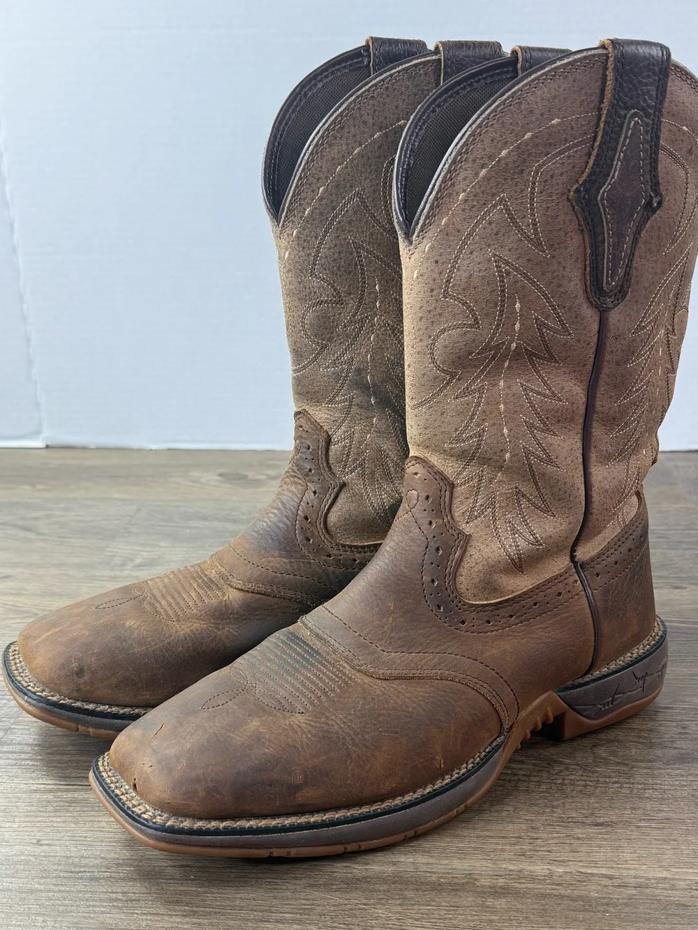 Cody James Men's Brown Leather Western Work Boots - Size 8.5